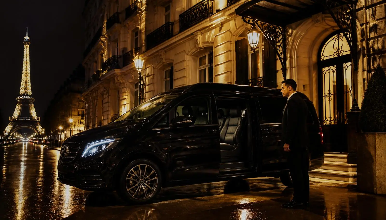 Mercedes-Benz Classe V noire TSP VIP pour délégations et équipes à Paris