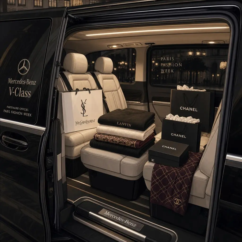 Intérieur Mercedes-Benz Classe V TSP VIP avec effets et achats de créateurs à bord