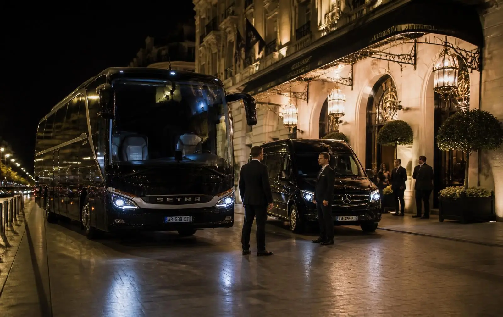 Delegates boarding a TSPVIP premium coach in Paris